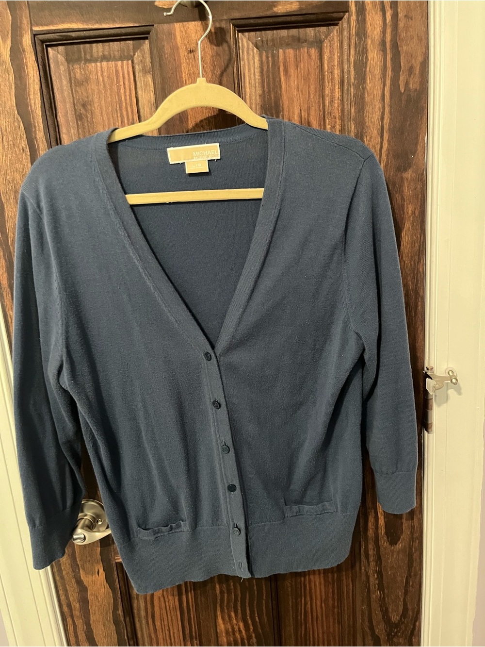 Vintage MICHAEL Michael Kors Navy Button-Front V-Neck Cardigan